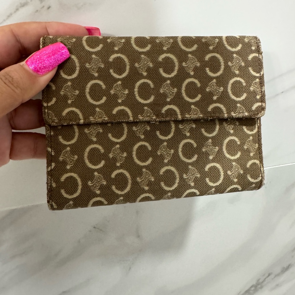 Celine Triomphe monogram canvas wallet